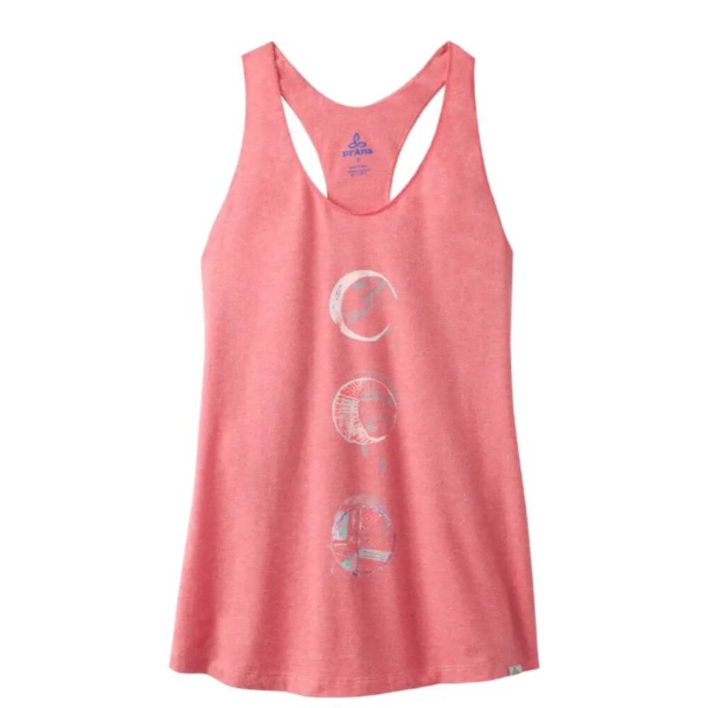 prAna Women’s Graphic Tank – Peach Gerberas (Size Small, NWT)